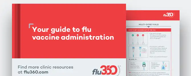 Guide providing best practices for flu vaccine administration with specific guidelines and instructions.