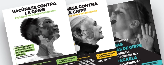 Spanish-language Marketing Materials designed to help raise flu vaccination awareness among patients